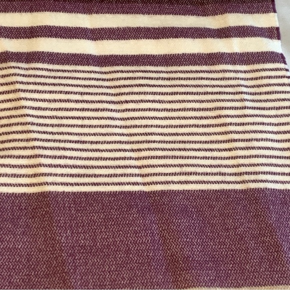 Calvin Klein CK Plum Wine Tan Stripe Oversized Scarf Blanket Shawl SOFT 78x24” - Picture 12 of 16
